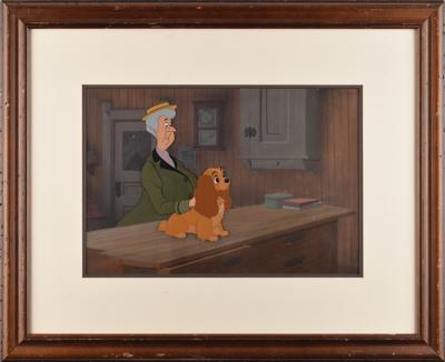 Lot #1005 Aunt Sarah and Lady production cels and key master background from Lady and the Tramp - Image 2
