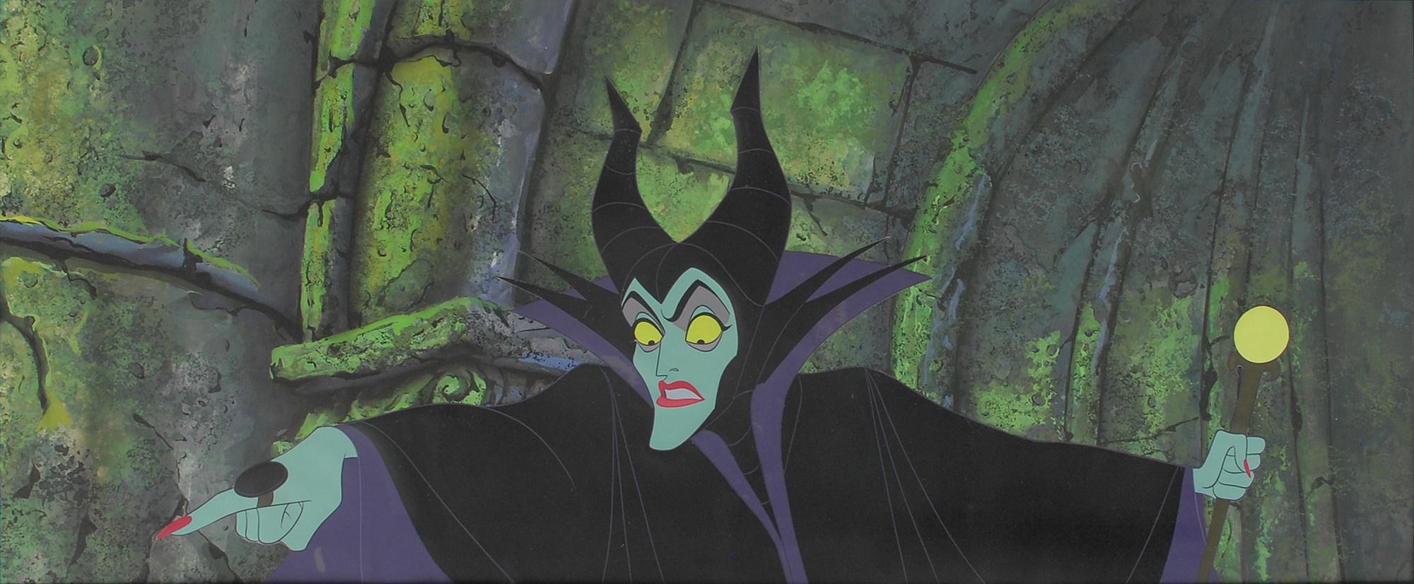 Maleficent production cel and production background from Sleeping