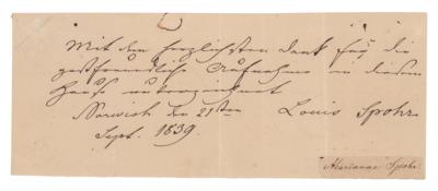 Lot #717 Louis Spohr Autograph Document Signed