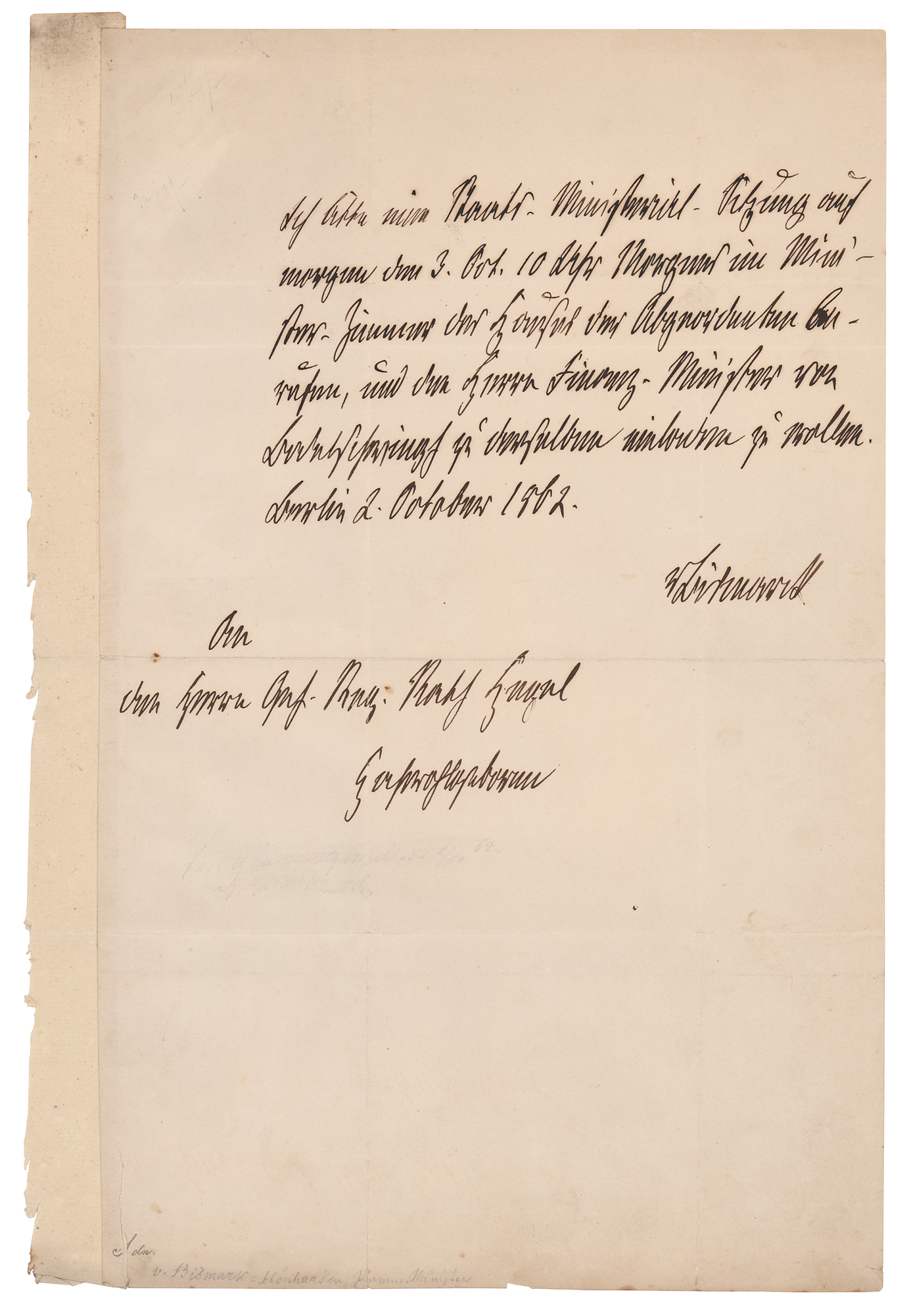 Lot #246 Otto von Bismarck Autograph Letter Signed