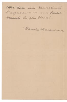 Lot #659 Maurice Maeterlinck Autograph Letter Signed - Image 2