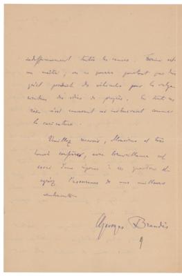 Lot #640 Georg Brandes Autograph Letter Signed - Image 2