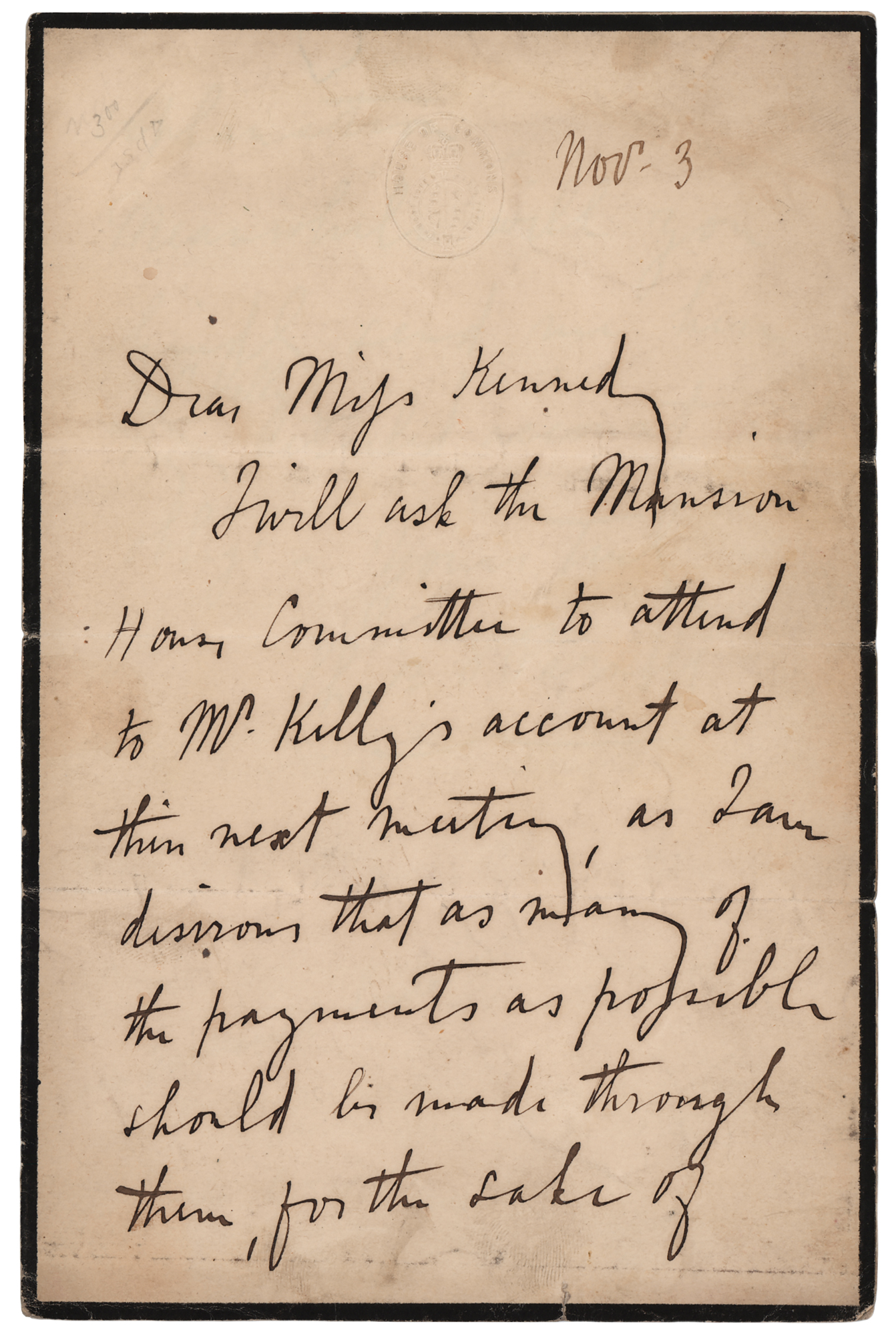Lot #340 Charles Stewart Parnell Autograph Letter Signed