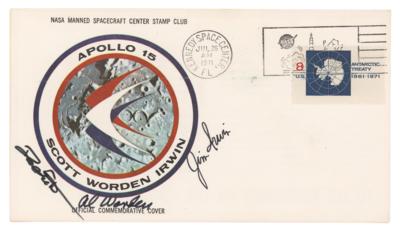 Lot #510 Apollo 15 Signed Insurance Cover (From the Collection of Al Worden)