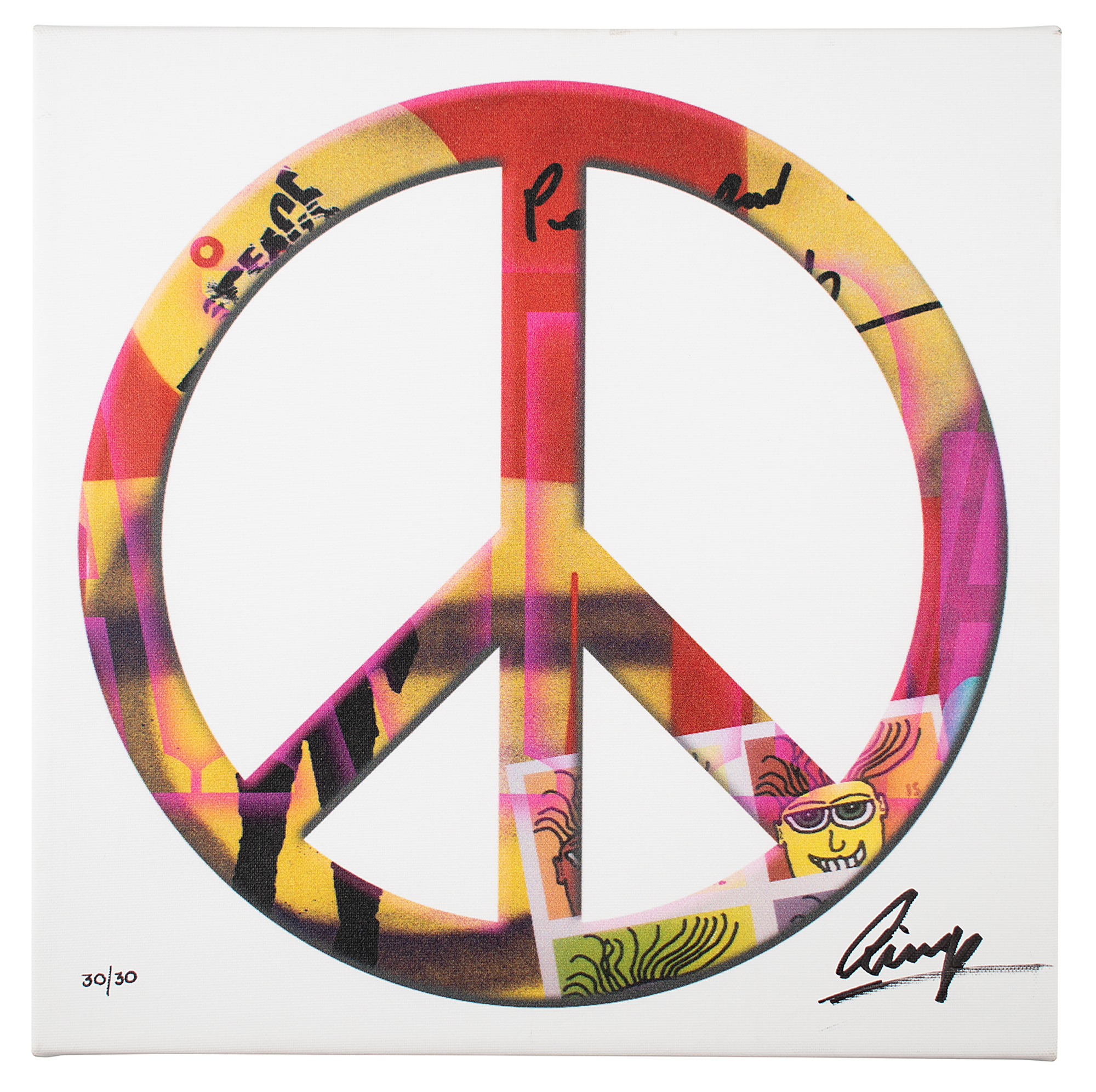 Lot #731 Beatles: Ringo Starr Signed 'Peace Sign' Print
