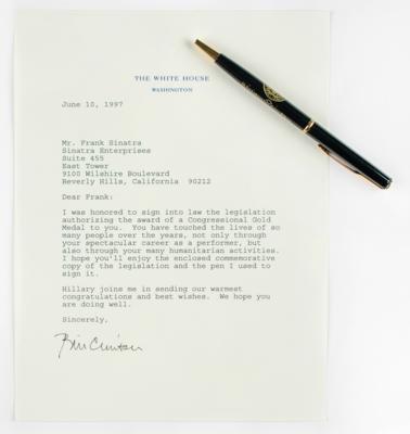 Lot #69 Bill Clinton Typed Letter Signed to Frank Sinatra