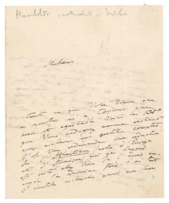 Lot #197 Alexander von Humboldt Autograph Letter Signed