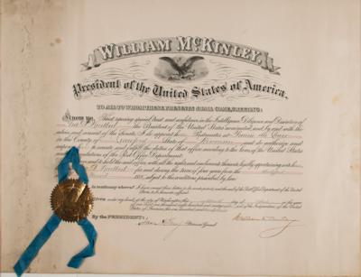 Lot #129 William McKinley Document Signed as