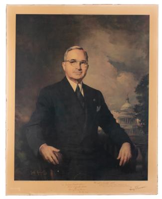 Lot #152 Harry S. Truman Signed Print - Image 1