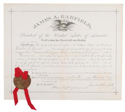 Lot #31 James A. Garfield Document Signed as President