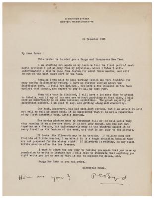 Lot #254 Richard E. Byrd Typed Letter Signed