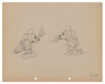 Lot #1064 Mickey and Minnie Mouse production drawing from Puppy Love - Image 1
