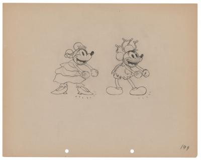 Lot #1065 Mickey and Minnie Mouse production drawing from Mickey's Mellerdrammer - Image 1