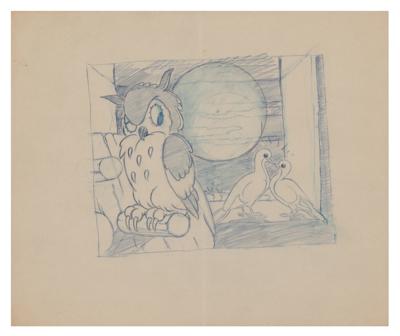 Lot #1086 Owl and Doves concept publicity drawing from The Old Mill - Image 1