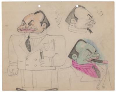 Lot #1091 Edward G. Robinson concept drawing from Mother Goose Goes Hollywood - Image 1