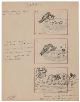 Lot #1092 Marx Brothers concept storyboard drawing