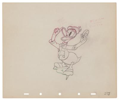 Lot #1098 Donald Duck production drawing from The Hockey Champ - Image 1
