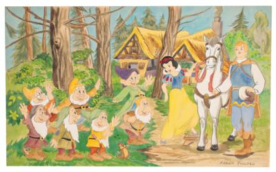 Lot #968 Frank Follmer panoramic concept painting for Snow White and the Seven Dwarfs - Image 1