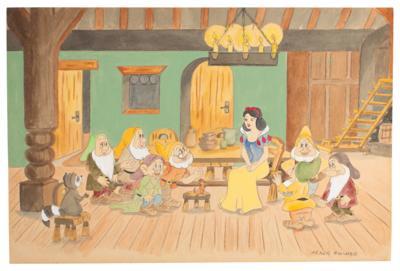 Lot #969 Frank Follmer panoramic concept painting for Snow White and the Seven Dwarfs - Image 1