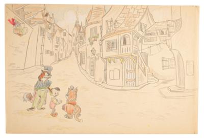 Lot #1100 Frank Follmer panoramic concept drawing for Pinocchio - Image 1