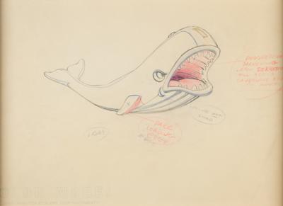 Lot #1104 Monstro color model production drawing from Pinocchio - Image 2
