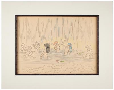 Lot #1101 Frank Follmer panoramic color concept drawing from Fantasia