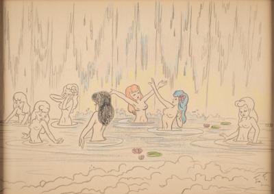 Lot #1101 Frank Follmer panoramic color concept drawing from Fantasia - Image 2