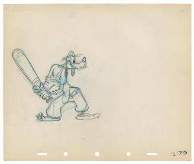 Lot #1110 Goofy production drawing from How to Play Baseball - Image 1