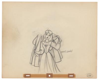 Lot #1127 Briar Rose production drawing from Sleeping Beauty signed by Marc Davis - Image 1