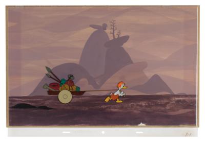 Lot #1014 Donald Duck production cel and production background from Donald Duck and the Wheel - Image 1
