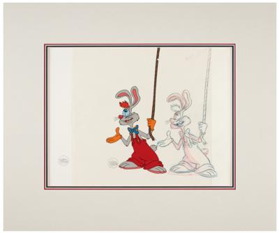 Lot #1141 Roger Rabbit production cel and production drawing from Mickey's 60th Birthday Special - Image 1