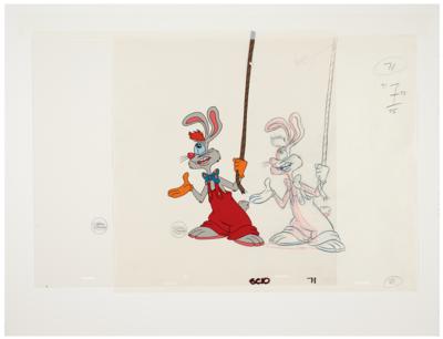 Lot #1141 Roger Rabbit production cel and production drawing from Mickey's 60th Birthday Special - Image 2