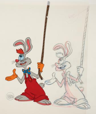 Lot #1141 Roger Rabbit production cel and production drawing from Mickey's 60th Birthday Special - Image 3