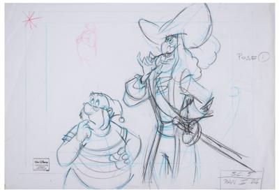 Lot #1157 Captain Hook and Mr. Smee production panorama layout drawing from Return to Neverland - Image 2