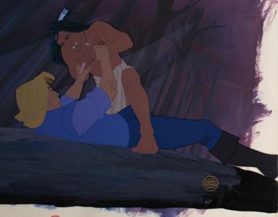 Lot #1026 John Smith and Kocoum production master background and special cel from Pocahontas - Image 2