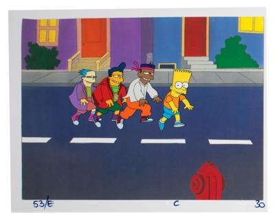 Lot #1204 Bart Simpson and Friends production cel from the Do the Bartman music video - Image 1