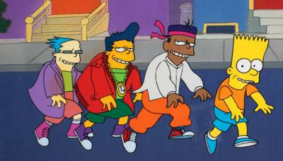 Lot #1204 Bart Simpson and Friends production cel from the Do the Bartman music video - Image 2