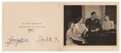 Lot #316 King George VI and Elizabeth, Queen Mother Signed 1947 Christmas Card
