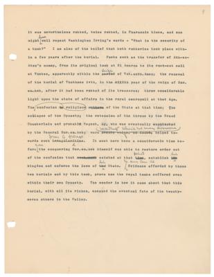 Lot #213 Howard Carter Hand-Annotated Chapter Typescript for The Tomb of Tutankhamun - Image 10