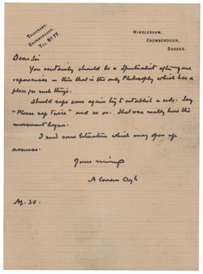 Lot #629 Arthur Conan Doyle Autograph Letter Signed