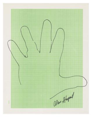 Lot #567 Alan Shepard Signed Hand Tracing - Image 1