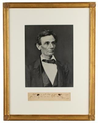Lot #26 Abraham Lincoln Autograph Document Signed