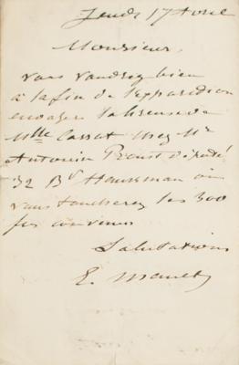 Lot #589 Edouard Manet Autograph Letter Signed - Image 1