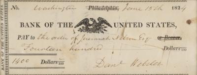 Lot #386 Daniel Webster Signed Check - Image 2