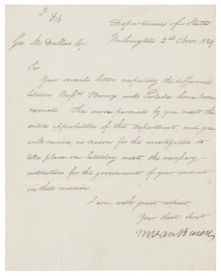 Lot #15 Martin Van Buren Letter Signed