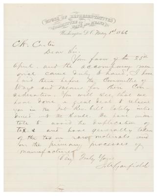 Lot #32 James A. Garfield Autograph Letter Signed