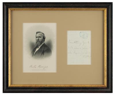Lot #30 Rutherford B. Hayes Autograph Endorsement Signed as President - Image 1