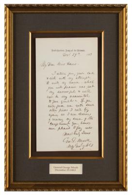 Lot #448 George G. Meade Autograph Letter Signed - Image 1