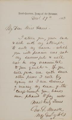 Lot #448 George G. Meade Autograph Letter Signed - Image 2