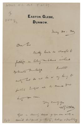 Lot #680 H. G. Wells Autograph Letter Signed